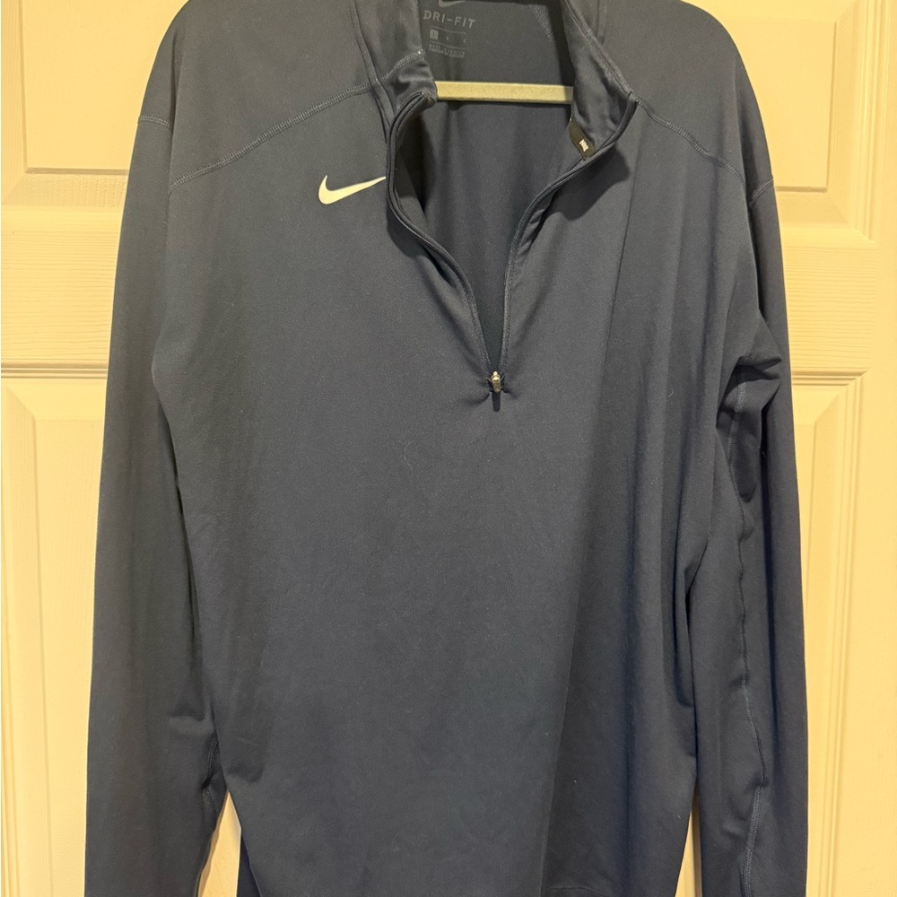 Nike Dri Fit 1/4 Quarter zip men’s size Large Navy Blue